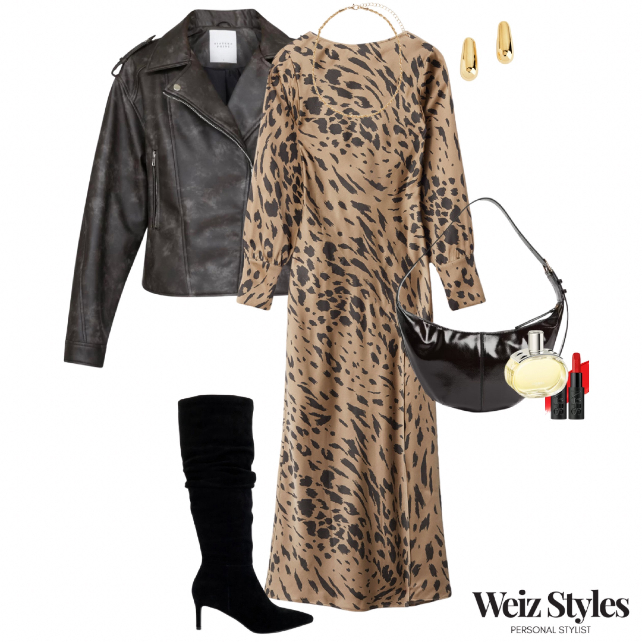 Something for the weekend! The fabulous outfit is sure to make heads turn and help you feel fabulous ✨ who else is a big fan of anything with leopard print? 💃🏻

Head to www.weizstyles.com to find out how I can help you on your style journey 💖

Louise x

Personal stylist, styling, ootd, neutral aesthetic, London, Weiz styles, shopping, outfit of the day, uk, confident, handbag, bag, perfume, fragrance, lipstick, lip, elevate your style, feel good, flat lay, shopping, high street, designer, ltk, autumn, autumnal, Knee high boots, black suede, feminine,
Sexy, cool, leopard print dress,
Satin maxi dress, leather jacket,
Cool, grunge, weekend, trendy, tending, womenswear, elevated, elevate, long sleeve, layers, gold necklace, earrings, jewellery, croissant bag, shoulder handbag, patent leather, black, brown, tonal, chic, effortless, red lipstick, date night, party, special occasion, fun, character, and other stories, arket,
John Lewis, all saints, mango, M&S, highstreet 

#LTKautumn #LTKstyletip #LTKuk
