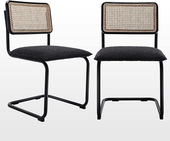 Zesthouse Mid-Century Modern Dining Chairs, Accent Rattan Kitchen Chairs, Armless Mesh Back Cane Cha | Amazon (US)
