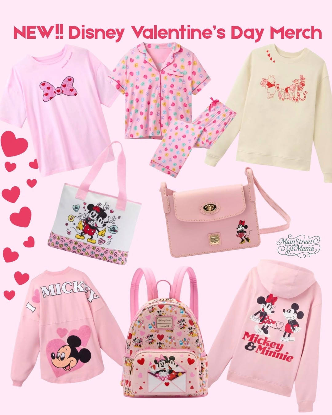 !!New!! First look at Disney’s 2026 Valentine’s Day merch 🩷❤️💜

The spirit jersey looks to be an online Disney Store exclusive.

The t-shirt is sparkly (looks like the bow is rhinestones!!)

I’m obsessed with the D&B purse.

And of the course the PJs!! After getting a set for Christmas, I’m obsessed, need them all!! Or at least 7 💁🏼‍♀️



#LTKSeasonal #LTKGiftGuide #LTKHoliday