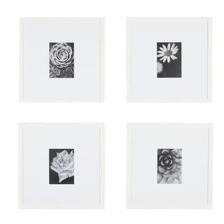 StyleWell White Frame with White Matte Gallery Wall Picture Frames (Set of 4) | The Home Depot