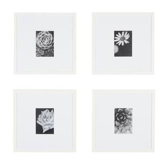 StyleWell White Frame with White Matte Gallery Wall Picture Frames (Set of 4)-H5-PH-269 - The Hom... | The Home Depot
