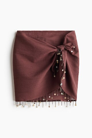 H & M - Beaded Cotton Sarong - Brown | H&M (US + CA)