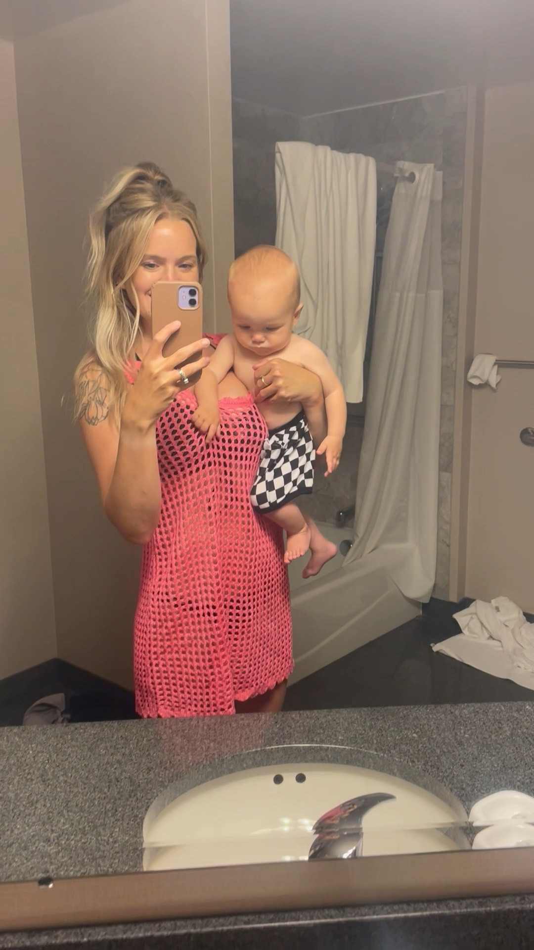 Bikini cover-up from Target! And toddler/baby trunks from Amazon. 
I’m wearing size small!

#LTKSummerEdit #LTKSwim #LTKTravel