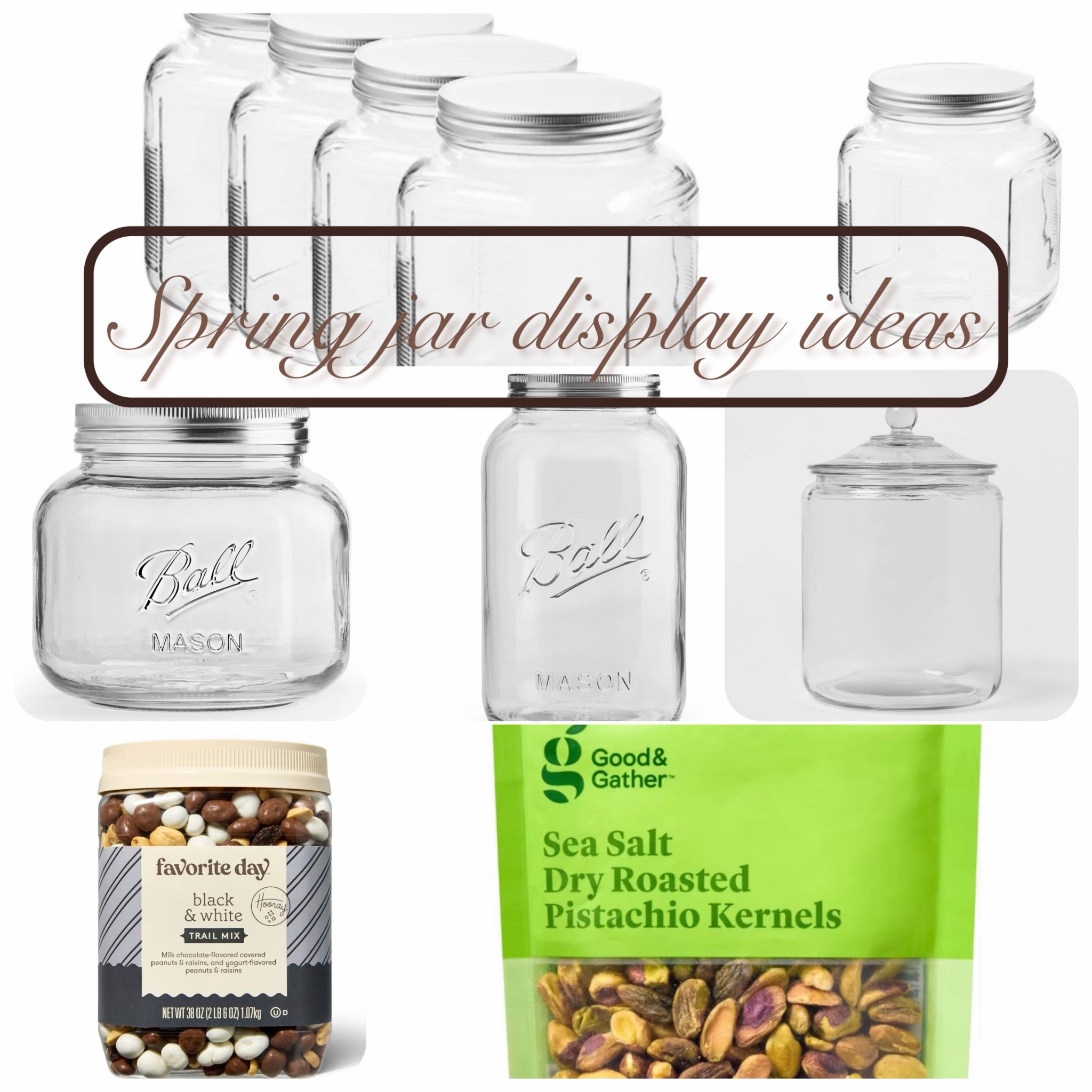 My jars that I use to display seasonal candies and treats. This combo is the best trail mix I have found and I love that it’s neutral you can even add in some bunnies to a jar like I did for spring time. 

#LTKfoodie #LTKSpringSale #LTKSaleAlert