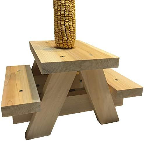 Squirrel Picnic Table Feeder - Large Squirrel Feeders for Outside Corn Cob Holders, Fun Hanging M... | Amazon (US)