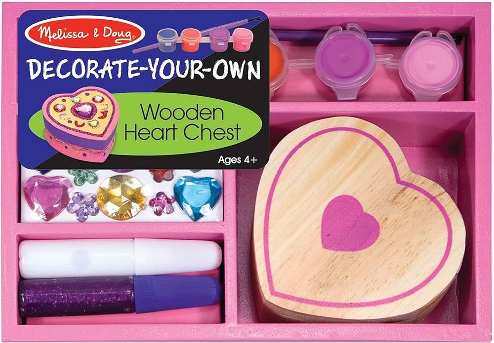 Melissa & Doug Decorate-Your-Own Wooden Heart Box Craft Kit | Amazon (US)