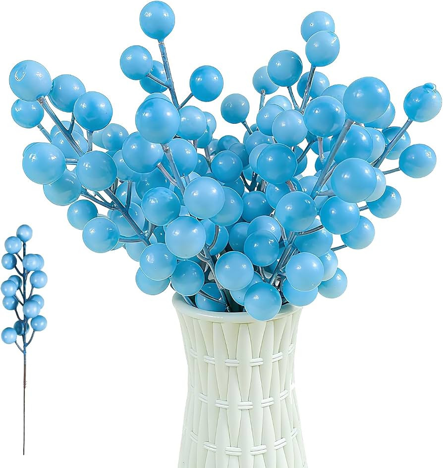 24 pcs Christmas Berries Stems Artificial Berry Stems for Christmas Tree Ornaments Crafts Holiday... | Amazon (US)