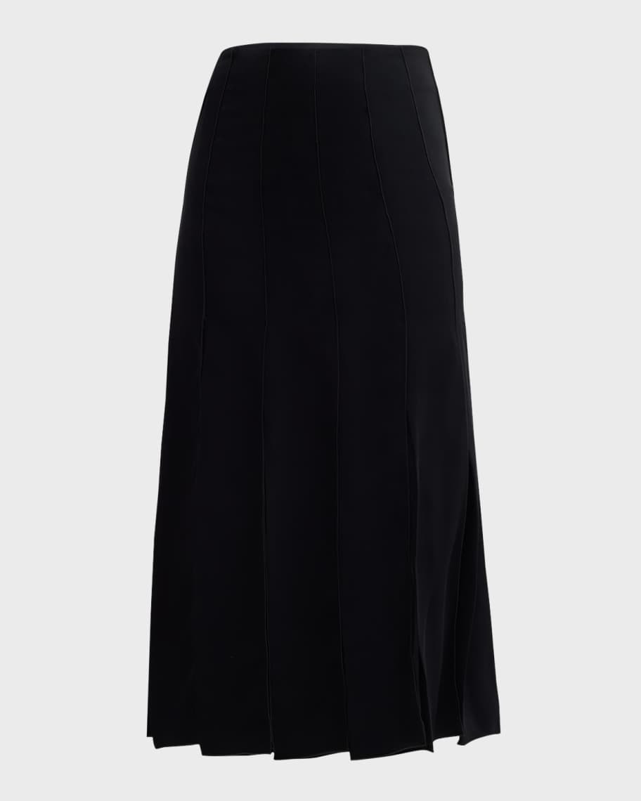 Pintuck Carwash A-Line Midi Skirt | Neiman Marcus