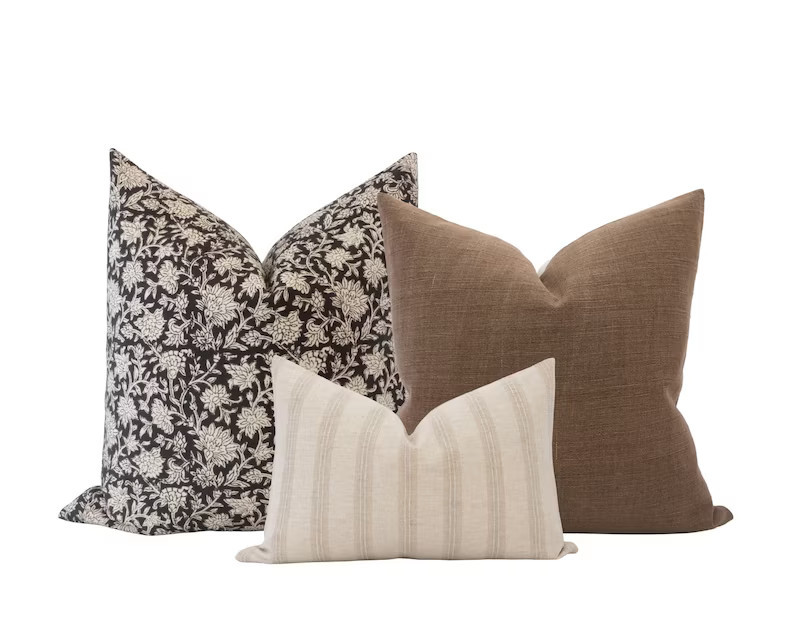 Pillow Cover Combo Warm Neutral Pillow Cover Combo Pillow Set Modern Farmhouse Pillow Cover Sofa ... | Etsy (US)