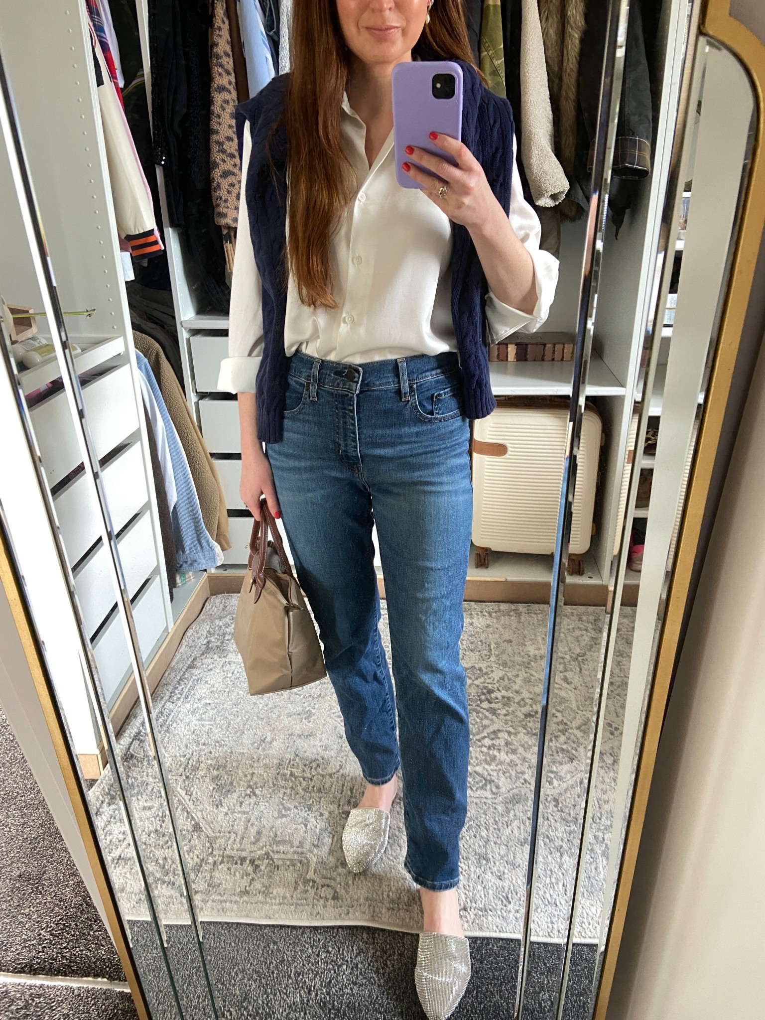 Spring-ready Sunday lunch outfit ☀️✨ Keeping it classic with a Ralph Lauren cable knit sweater, lightweight Uniqlo satin blouse, and my go-to Levi’s jeans. The perfect layered look for a warm, spring-like day! Linking everything on LTK. #SpringStyle #ClassicFashion #RalphLauren #Uniqlo #Levis #SmartCasual #SundayLunchLook #EffortlessStyle #LTKfashion 

#LTKSpringSale #LTKSeasonal #LTKOver40