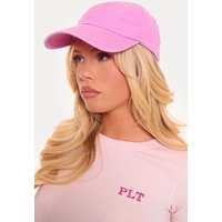 Pink Washed Denim Cap, Pink | PrettyLittleThing IE
