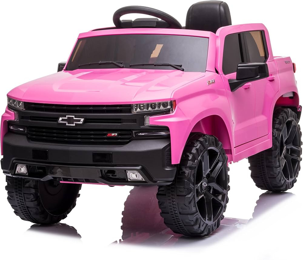 Kidzone 12V Battery Powered Licensed Chevrolet Silverado Trail Boss LT Kids Ride On Truck Car Ele... | Amazon (US)