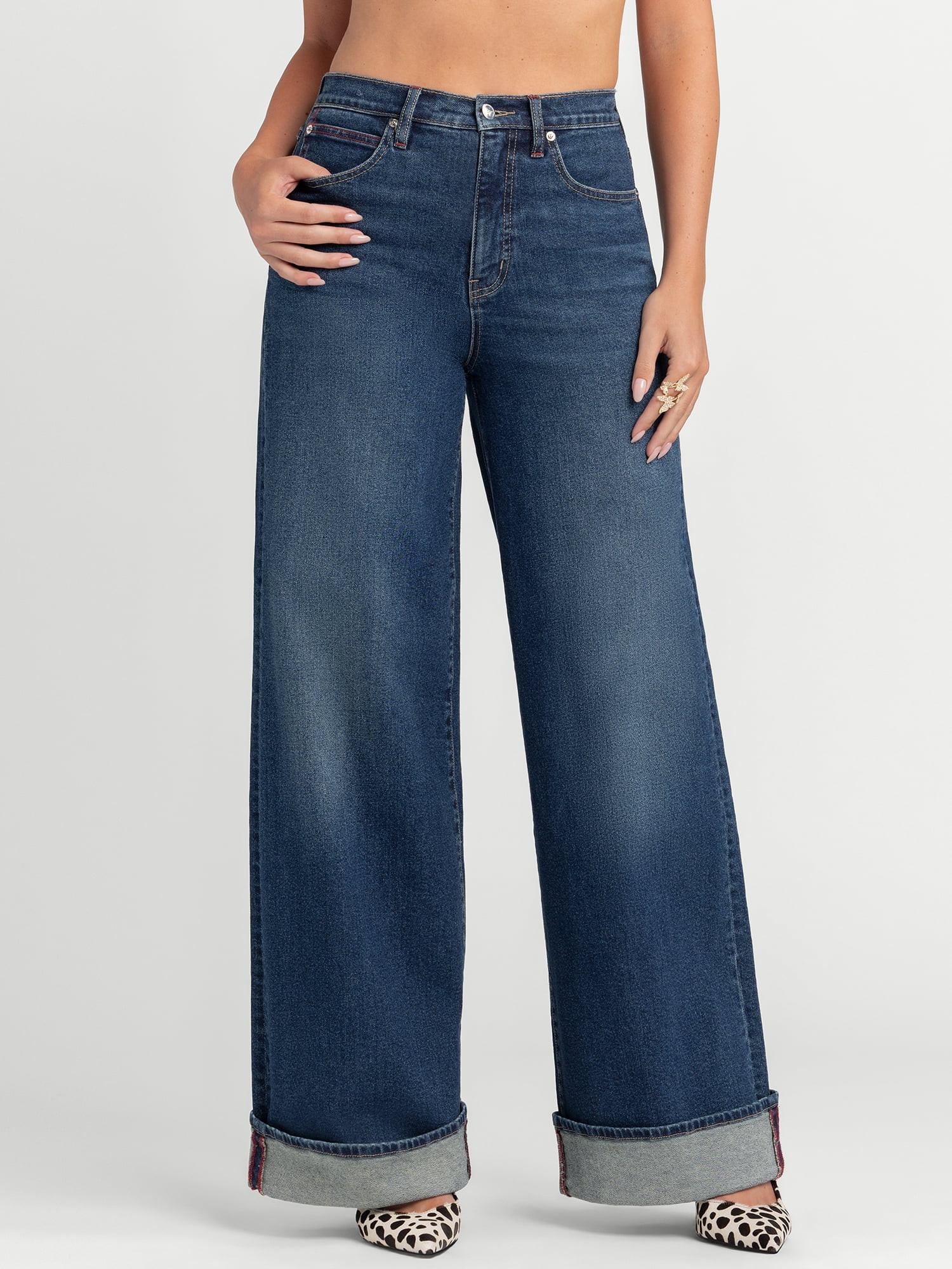 Jessica Simpson Women's and Women's Plus Freesia Wide Leg Jeans, 32" Inseam,Sizes 2-24W | Walmart (US)