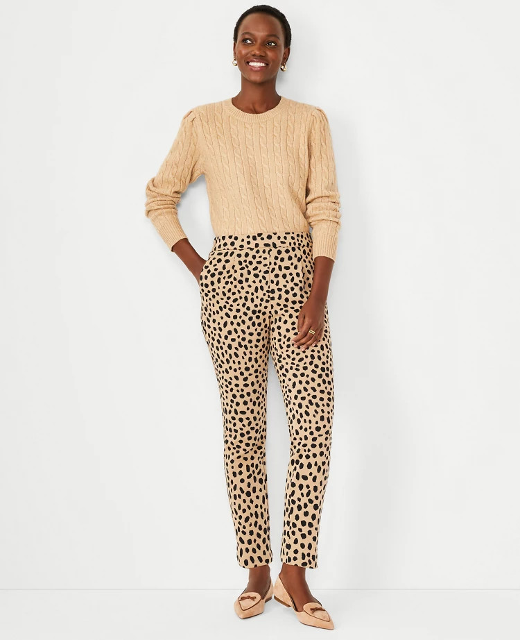 The High Waist Easy Ankle Pant in Animal Print | Ann Taylor (US)