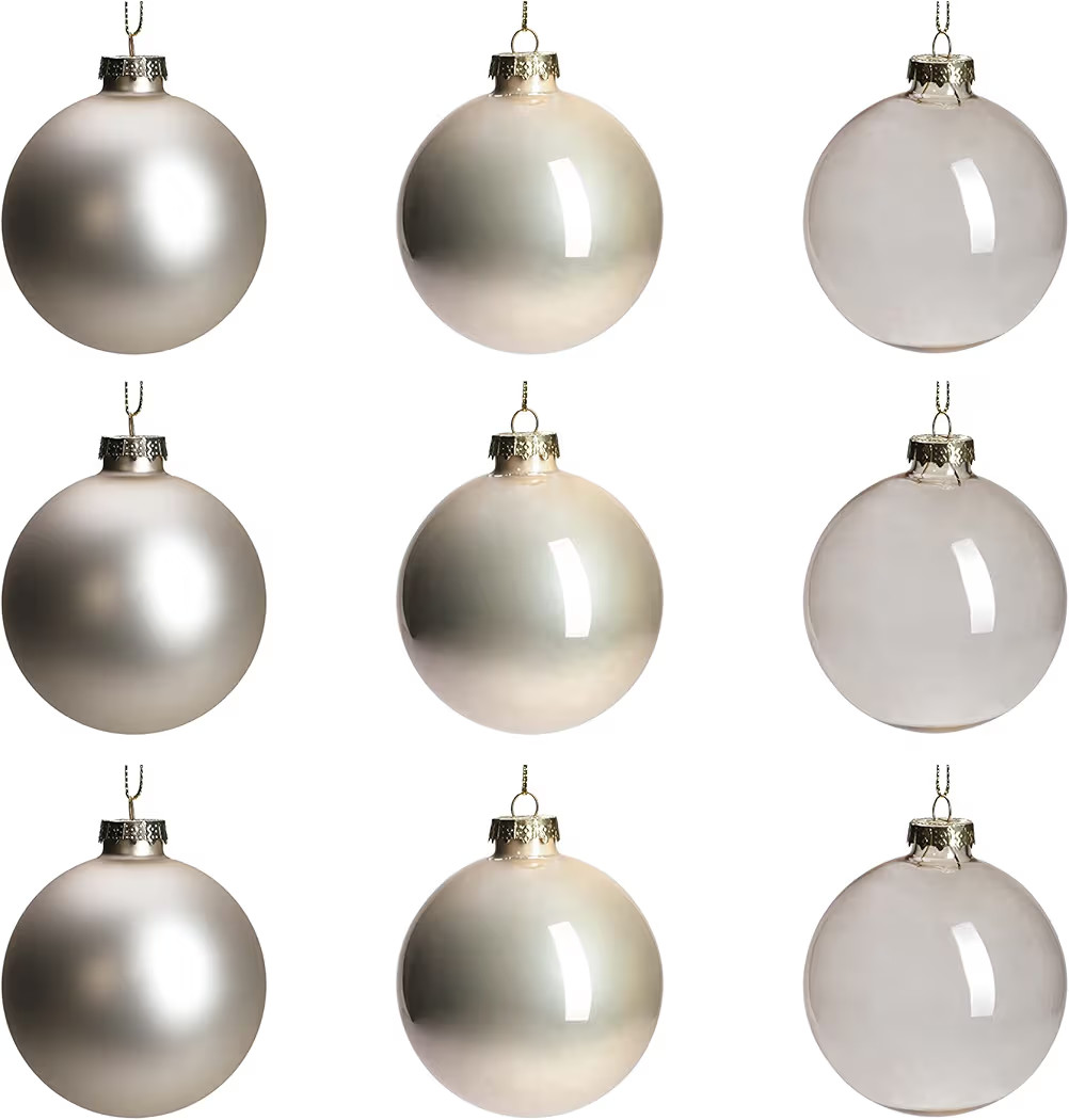 DN DECONATION Champagne Glass Christmas Ball Ornaments, 3.15' Hanging Christmas Baubles for Xmas Tree Decoration, Set of 9 | Amazon (US)