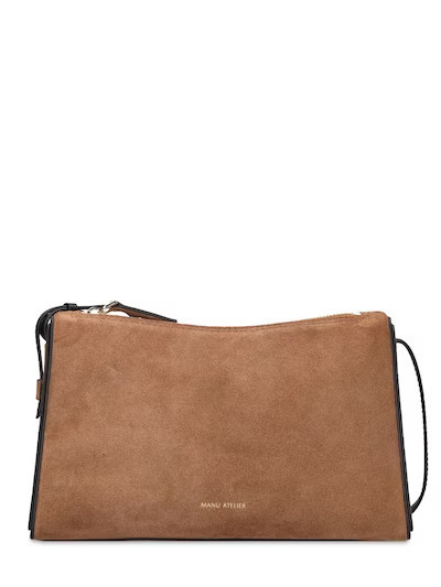 Manu Atelier - Prism bi-color suede bag - Mocha/Black | Luisaviaroma | Luisaviaroma