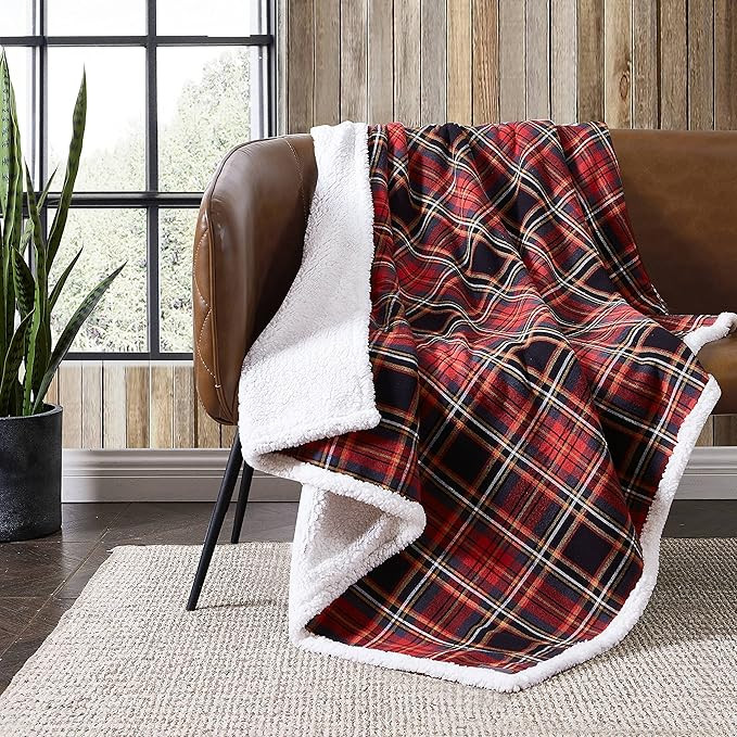 Eddie Bauer - Blanket, Super Soft Reversible Sherpa & Brushed Fleece Bedding, Throw Blankets for ... | Amazon (US)