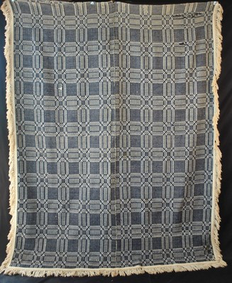 Antique Jacquard Coverlet, Overshot Indigo Blue and White Wool, 1850s  | eBay | eBay US