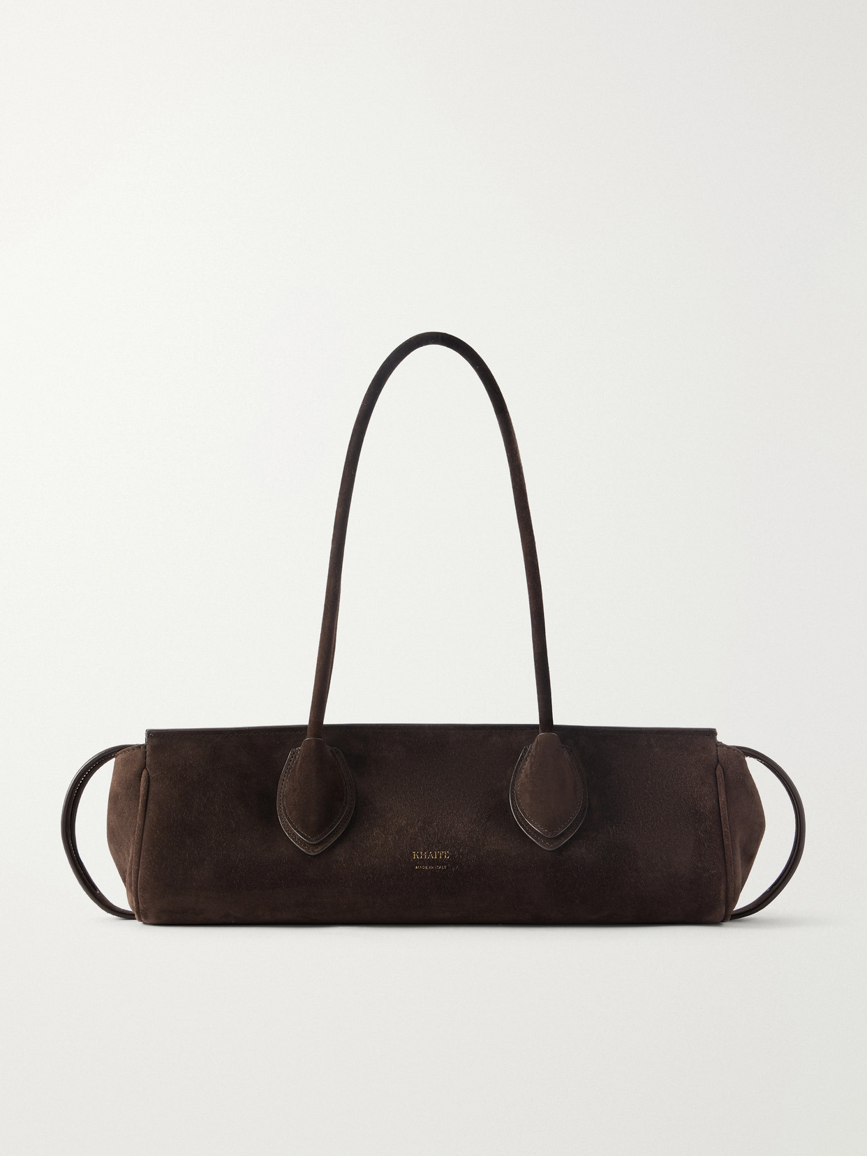 KHAITE - Donna Suede Shoulder Bag - Dark brown | NET-A-PORTER (UK & EU)