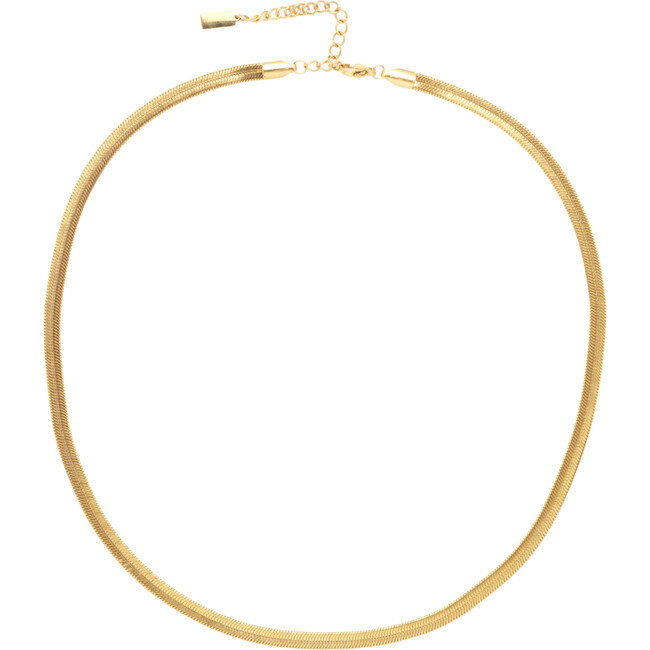 Salty Cali | Women's Herringbone Necklace, (Gold, One Size) | Maisonette | Maisonette