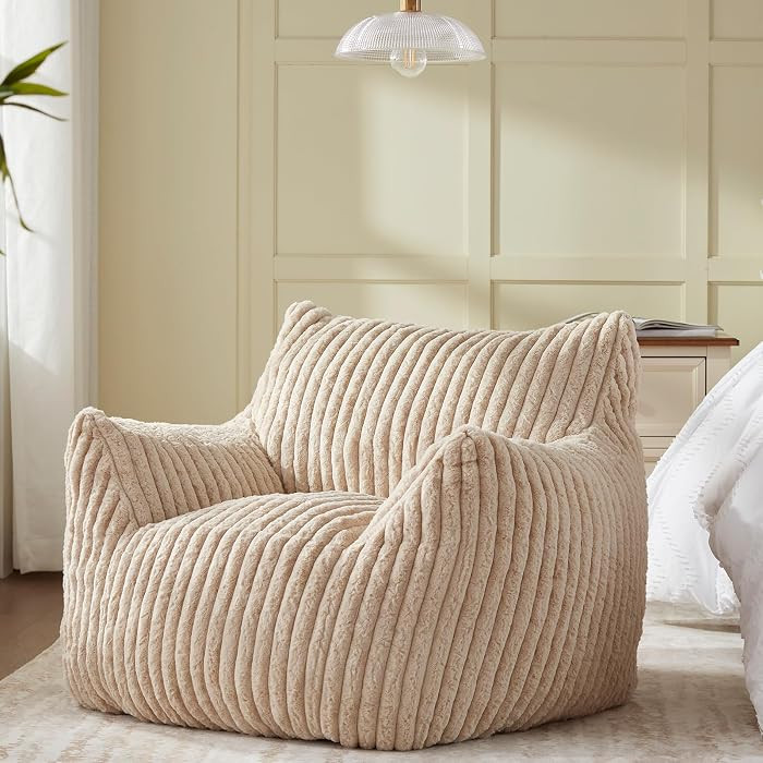 Giant Bean Bag Chairs for Adults Teens, Large Bean Bag Sofa Chairs with Filling Comfy Fuzzy BeanB... | Amazon (US)