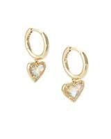 Ari Heart Gold Huggie Earrings in Dichroic Glass | Kendra Scott