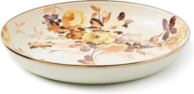 MACKENZIE-CHILDS Enamel Abundant Bowl, Wild Rose White | Hand-applied design, large decorative or... | Amazon (US)