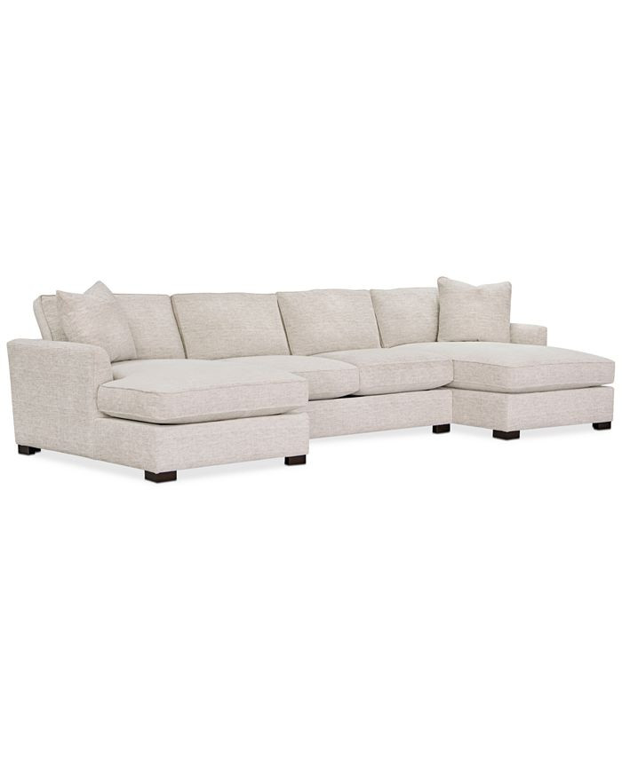 Furniture Juliam 3-Pc. Fabric Double Chaise Sofa, Created for Macy's & Reviews - Furniture - Macy... | Macys (US)