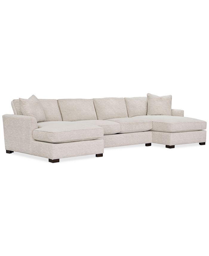 Furniture Juliam 3-Pc. Fabric Double Chaise Sofa, Created for Macy's & Reviews - Furniture - Macy... | Macys (US)
