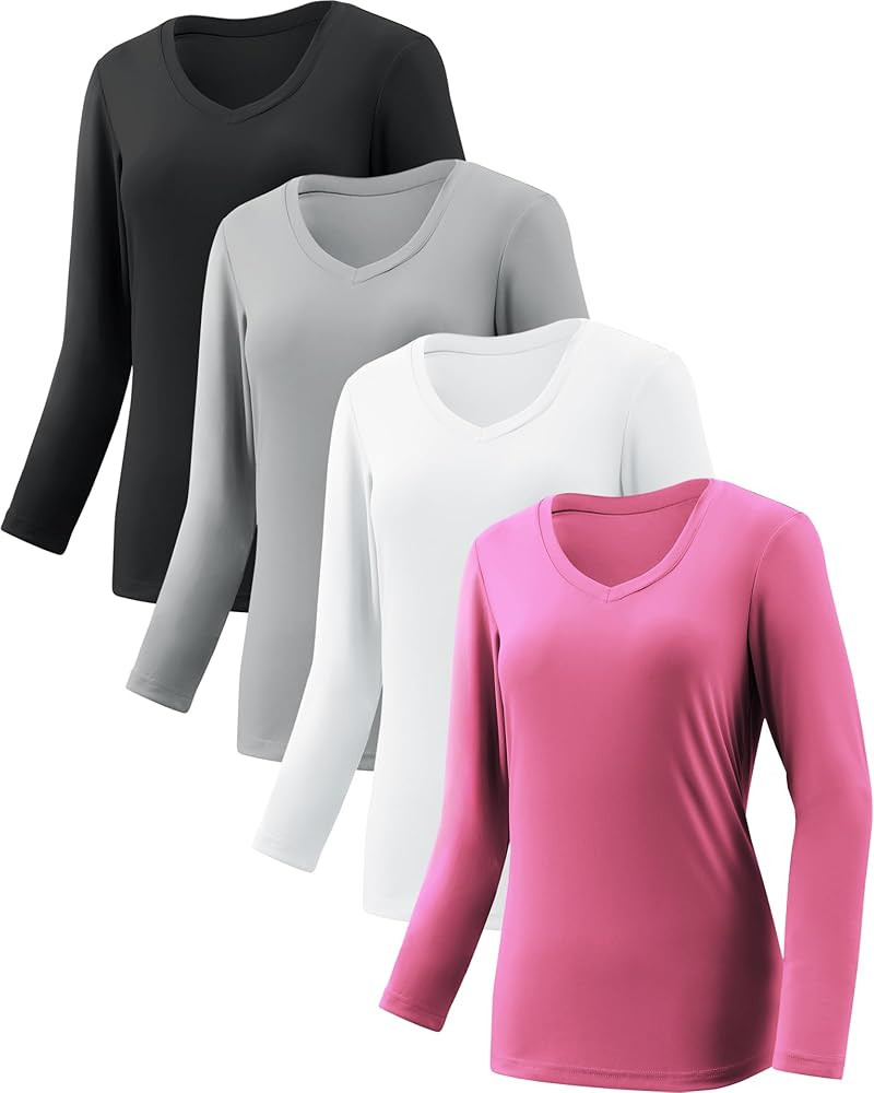 4-7 Pack Long Sleeve Shirts for Women,Moisture Wicking Shirts Long Sleeve Workout Tops for Women ... | Amazon (US)