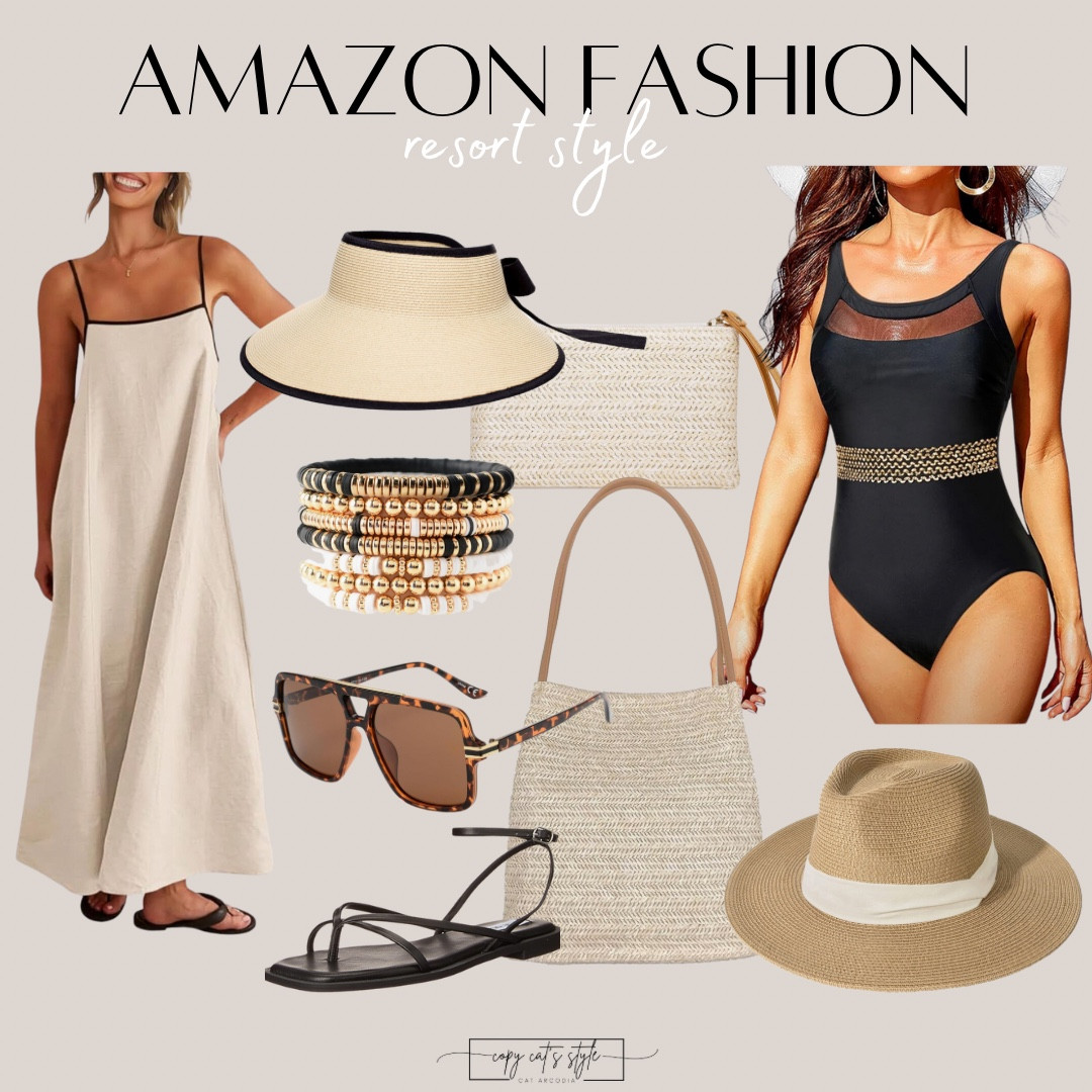 Amazon resort style fashion for less! Amazon swimsuits and coverups. Amazon sandals, beach bags and accessories. 

#LTKSeasonal #LTKFindsUnder50 #LTKStyleTip
