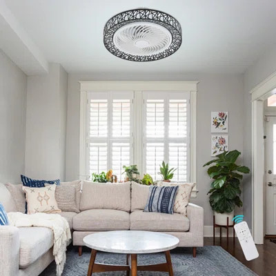 Analice 18.5 Inch Modern Creative Invisible Acrylic Ceiling Fan Light With Remote Control | Wayfair North America