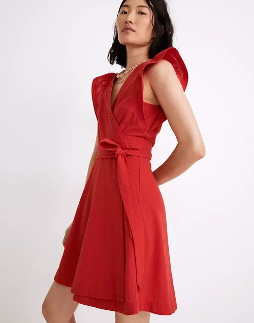 Ruffle-Sleeve Wrap Mini Dress | Madewell