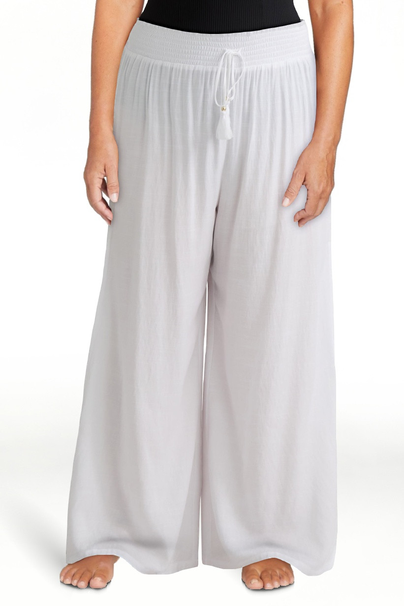 Time and Tru Women's and Women’s Plus Smocked Coverup Pants with Side Slits, Sizes XS-3X | Walmart (US)