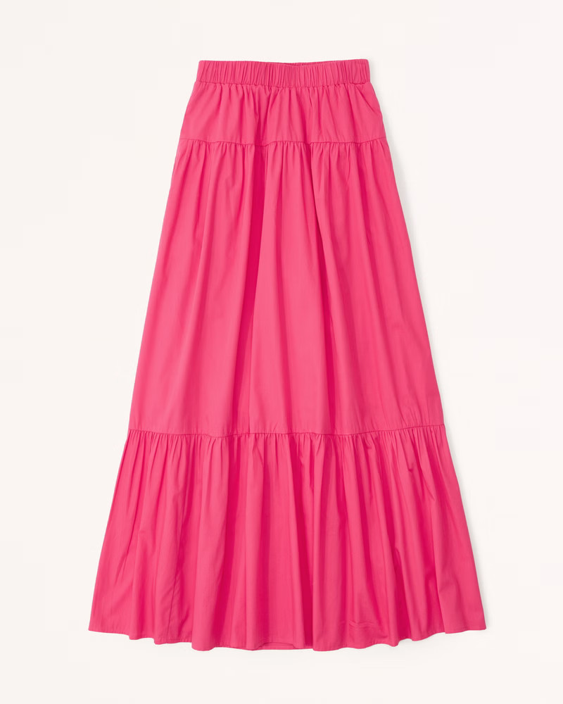 Pride Poplin Tiered Maxi Skirt | Abercrombie & Fitch (US)