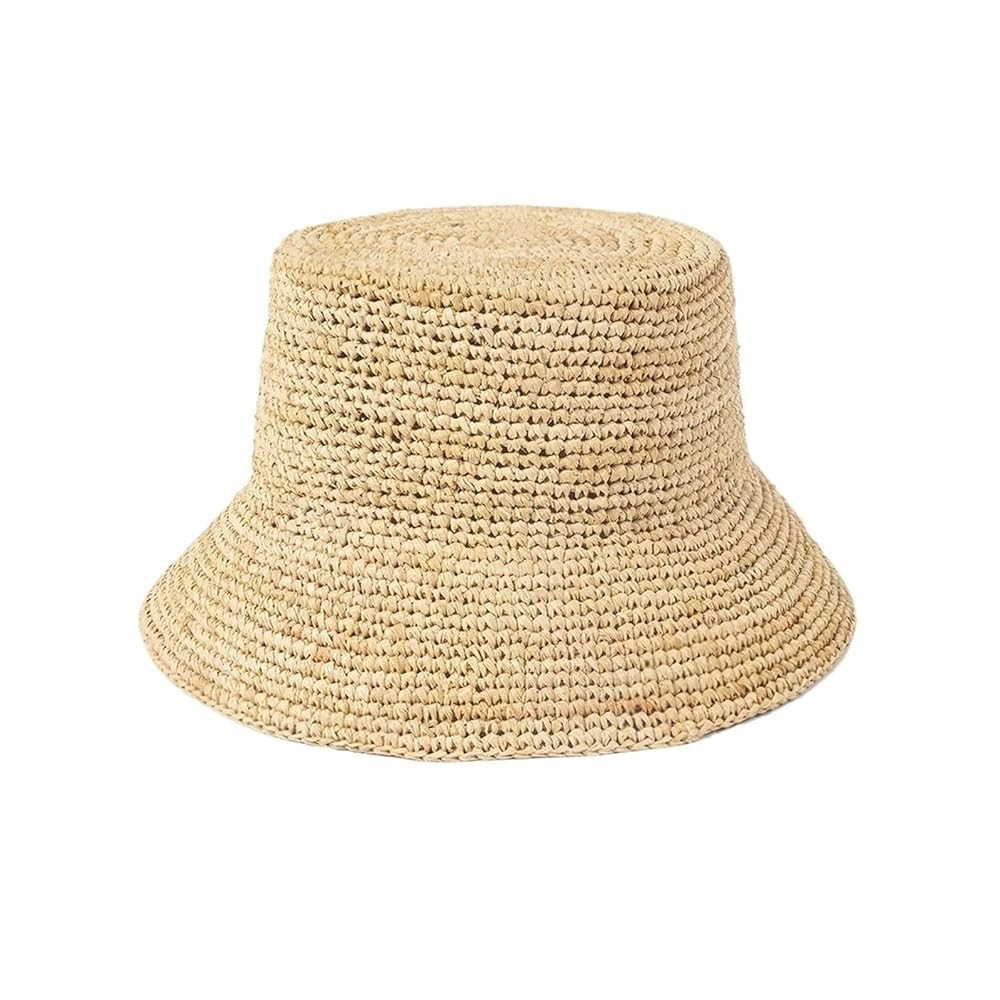 Beach Hats for Women Hand-Crocheted Raffia Bucket hat Outdoor Shade Straw hat Foldable for Women ... | Amazon (US)