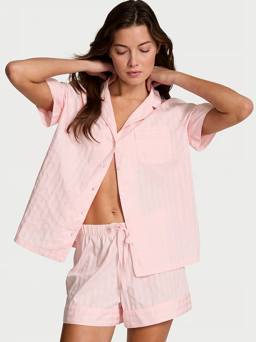 Buy Heritage Cotton Short Pajama Set, Lipstick - Order Pajamas Sets online - Victoria's Secret US | Victoria's Secret (US / CA )