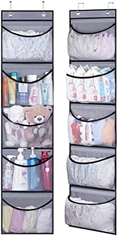 KEETDY Over The Door Organizer Storage for Closet with 5 Pockets Organizer for Bedroom Bathroom, 2 P | Amazon (US)