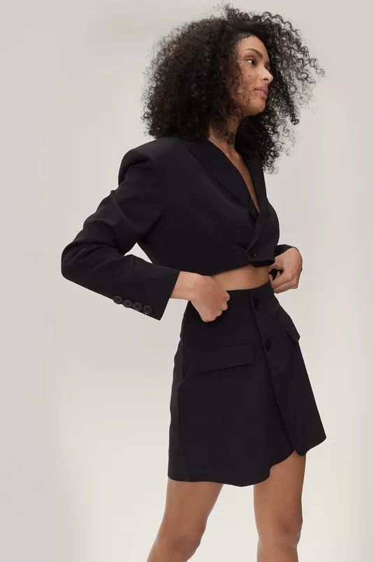 Keep Up the Work Shoulder Pad Cropped Blazer | Nasty Gal (US)