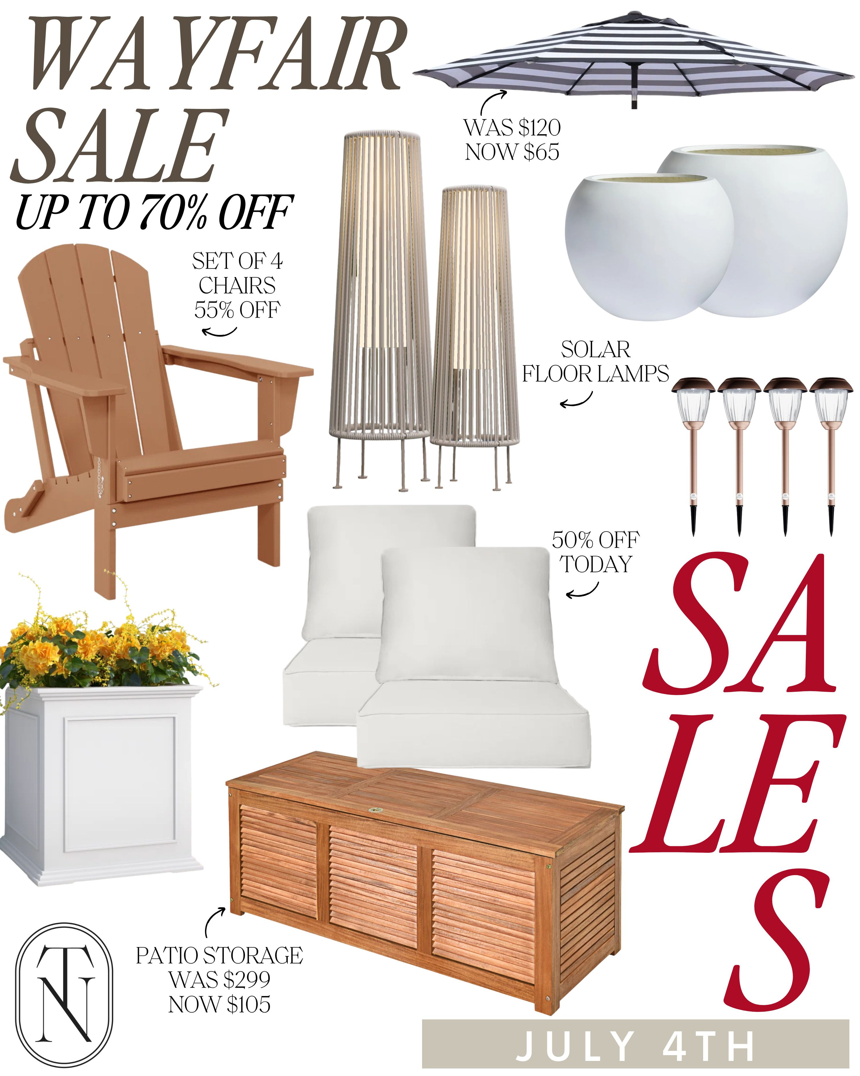 Wayfair July 4th Sale!
Wayfair Sale / Summer Sale / Wicker Patio Sets / Outdoor Sectionals / Teak Dining Tables / Bistro Sets / Hanging Egg Chairs / Weather-Resistant Cushions / Outdoor Rugs / String Lights / Patio Umbrellas / Rattan Lounge Chairs / Garden Benches / Hammocks / Outdoor Coffee Tables / Planter Boxes with Greenery / Lanterns with LED Candles / Solar-Powered Lights / Decorative Throw Pillows / Fire Pits / Outdoor Bar Carts / Light and Airy Curtains / Ceramic Side Tables / Faux Greenery Arrangements / Spring Floral Wreaths / Cozy Outdoor Blankets / Patio Conversation Sets / Outdoor Couches / Outdoor Area Rugs / Outdoor Lamps / Adirondack Chairs / Stone Fire Pits / Wood Fire Pits /  Citronella Candles / Outdoor Throw Blankets 

 #LTKSeasonal #LTKHome #LTKSaleAlert