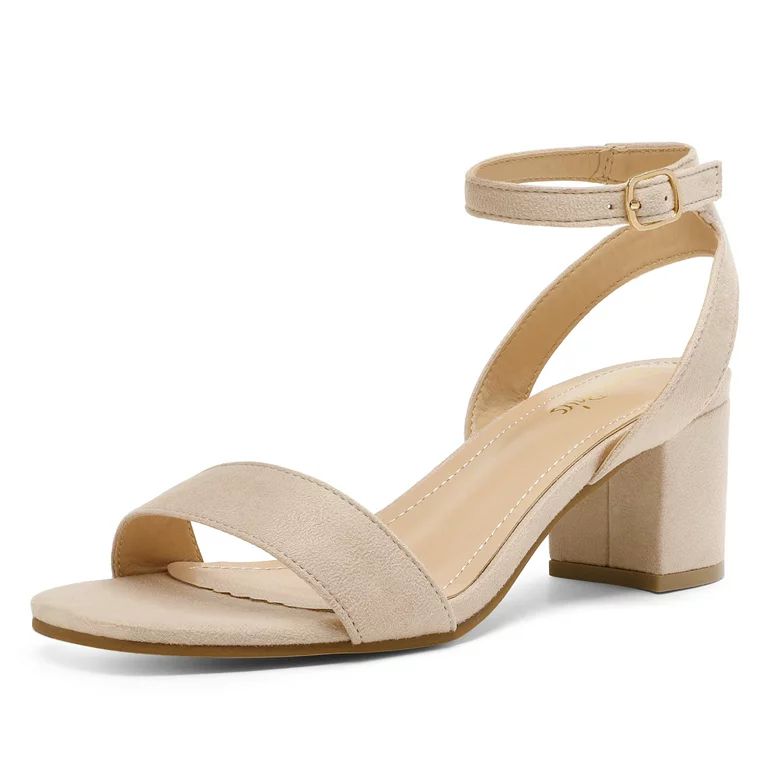 Dream Pairs Women's Open Toe Ankle Strap Low Block Chunky Heels Sandals Party Dress Pumps Shoes C... | Walmart (US)
