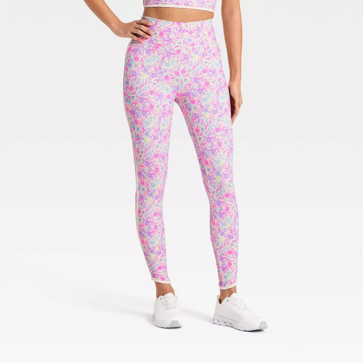 Women's Floral Print High-Rise Piped Leggings - JoyLab™ | Target