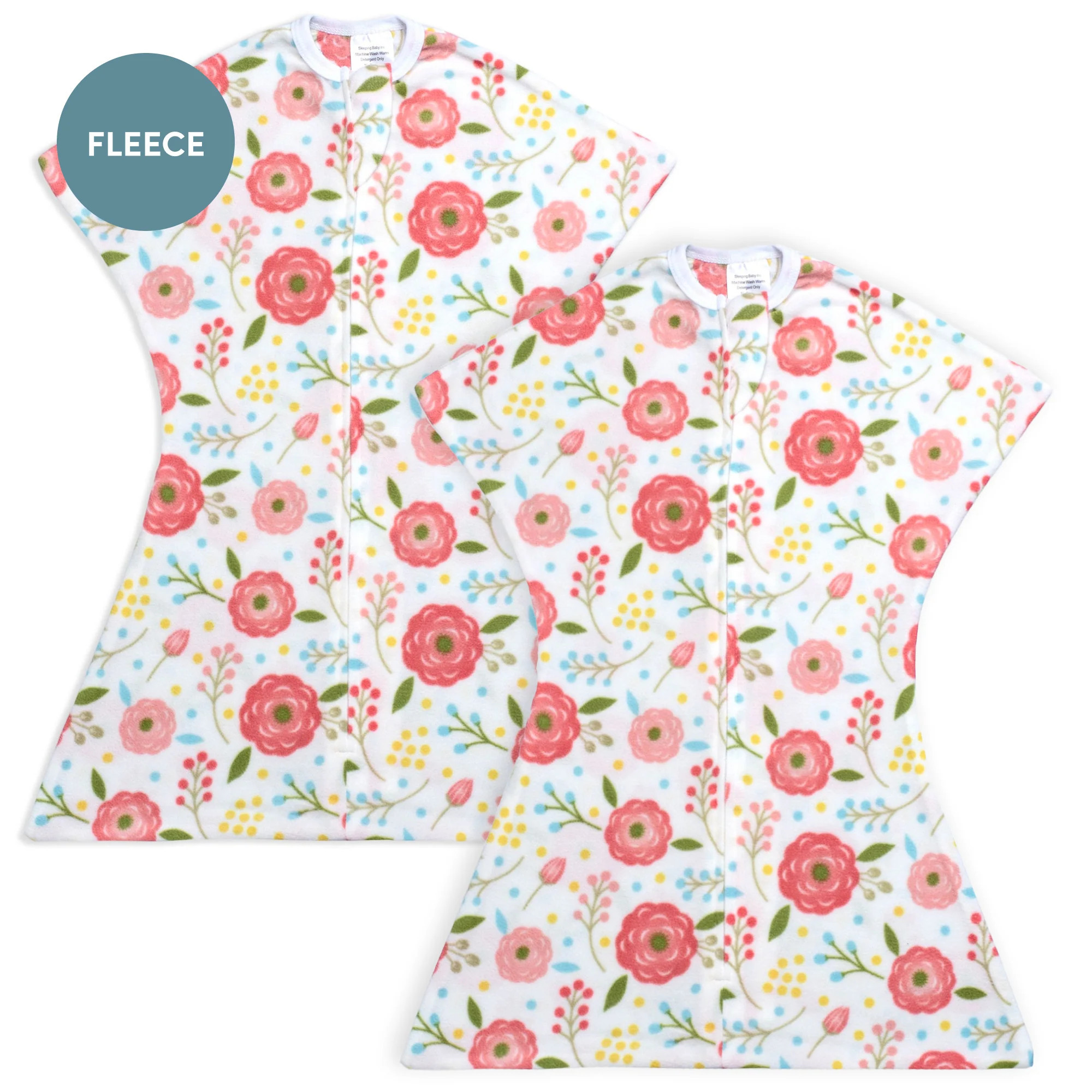 Pink Poppy Zipadee-Zip Swaddle Transition - Fleece - Bundle of 2 | Sleeping Baby