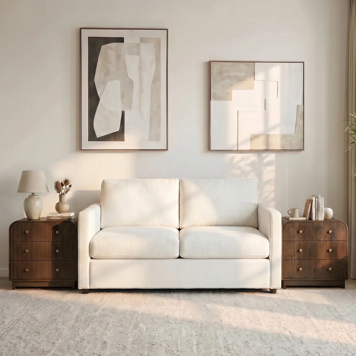 Melisa Modern 28"W 3-Drawer Fluted Curved End Table Simple Assemblly with Charging Station  (Set ... | Wayfair North America