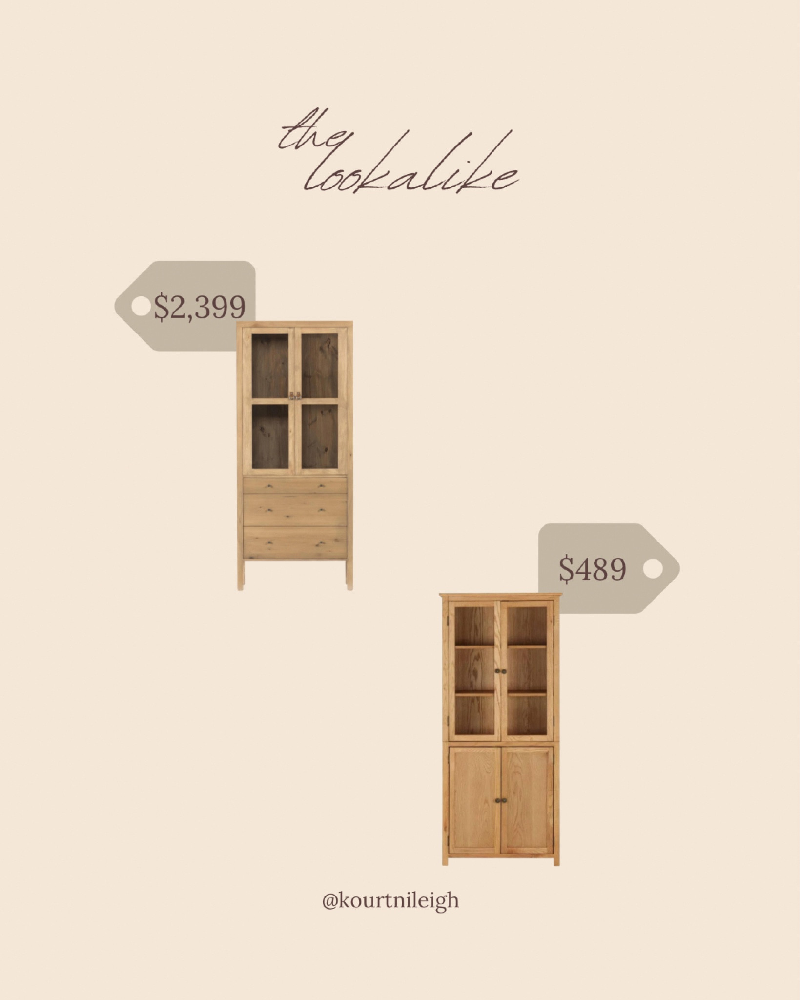 The Lookalike! Found an almost identical dupe for the Lulu & Georgia Maeve Curio Cabinet! It is almost a fraction of the cost, $489! 

#LTKFind #LTKSeasonal #LTKhome