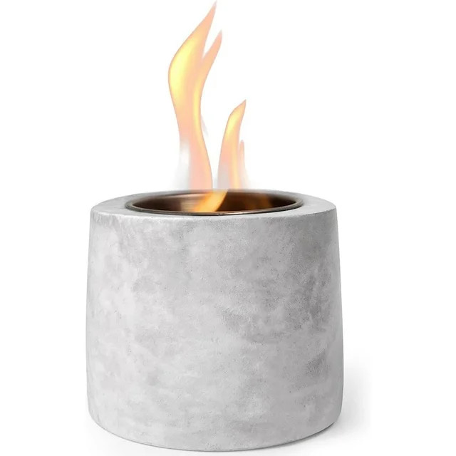 OGEDNAC Table Top Fire Pit Bowl, Concrete Tabletop Firepit Mini Alcohol Fireplace Indoor Outdoor ... | Walmart (US)