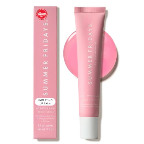 Summer Fridays Lip Butter Balm, Strawberry Soft Serve, Vegan (0.5 Oz) | Amazon (US)