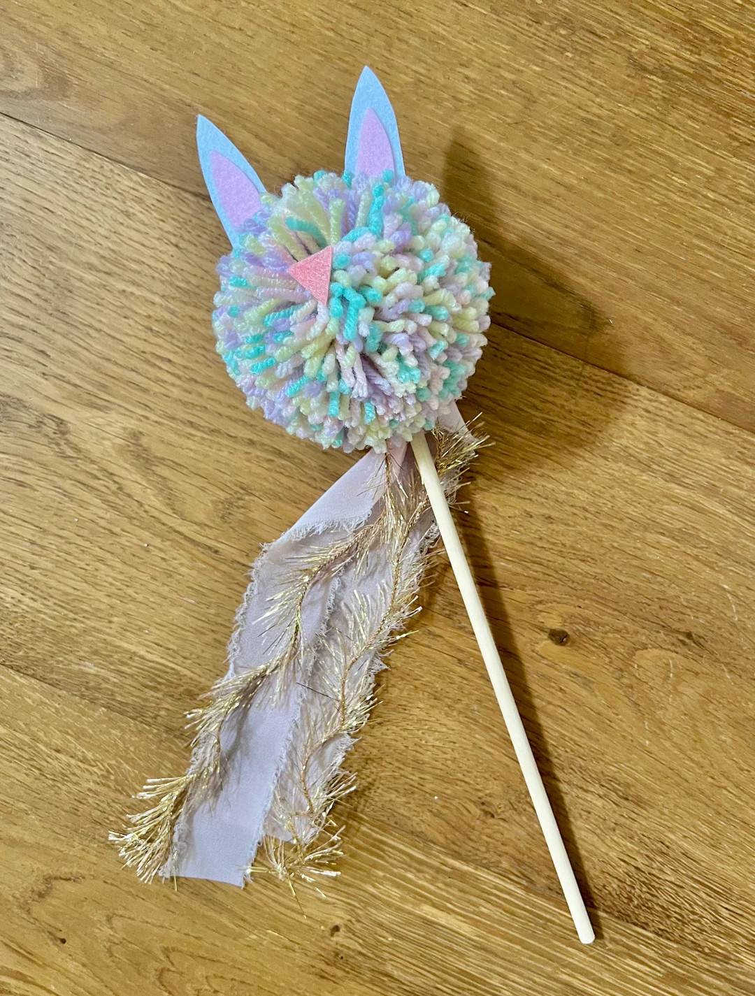 Easter Wand, Pom Pom Wand for Easter basket, Hip Hop Bunny girly party wand, whimsy Easter Bunny ... | Etsy (US)