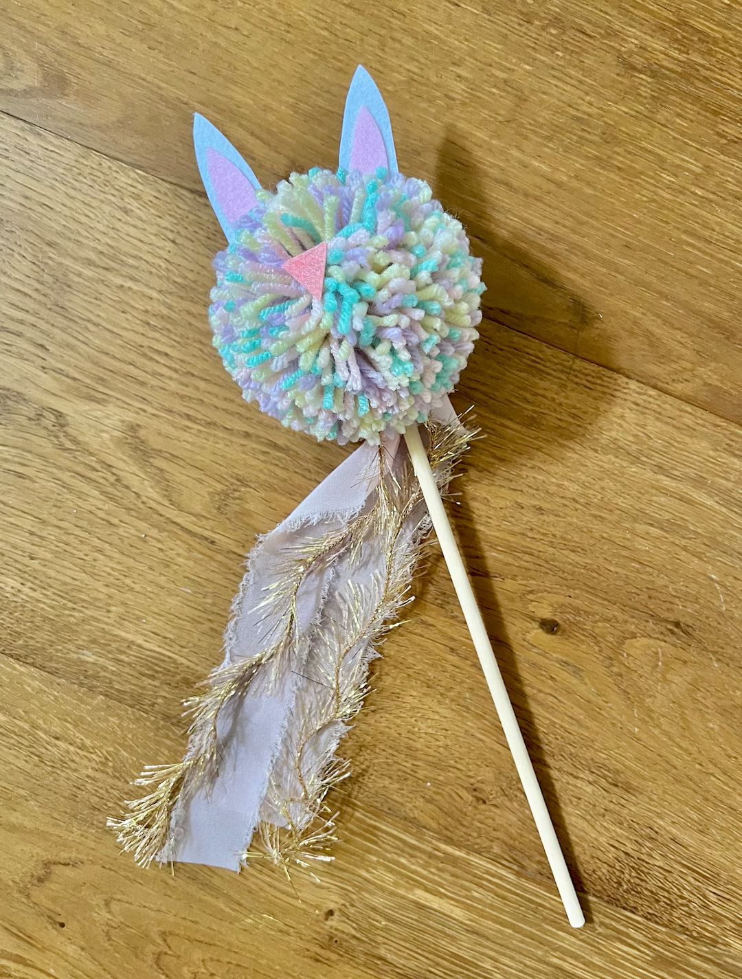 Easter Wand, Pom Pom Wand for Easter basket, Hip Hop Bunny girly party wand, whimsy Easter Bunny ... | Etsy (US)