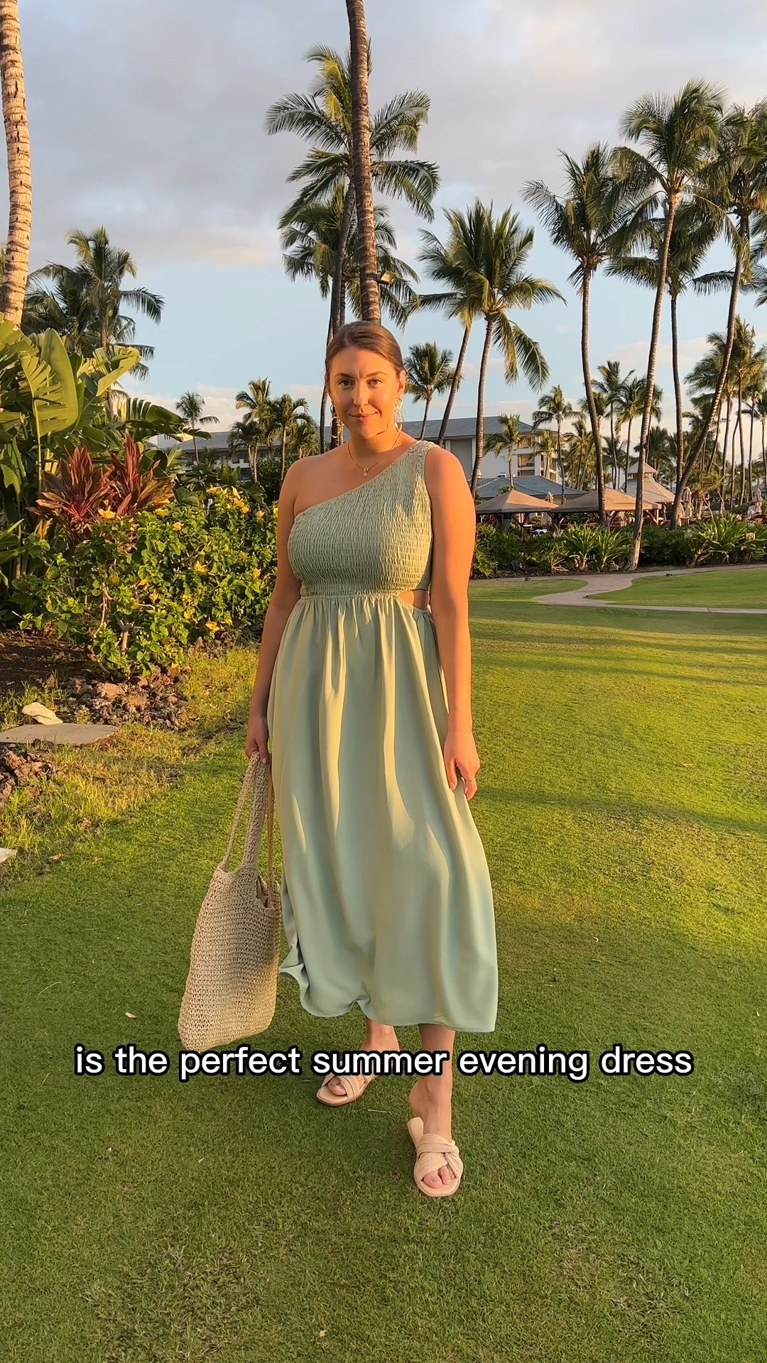 Mint green at golden hour 🌿✨

mint green dress, one shoulder maxi, tropical vacation outfit, resort wear, sunset look, woven tote bag, neutral sandals, beach dinner style

#LTKMidsize #LTKWedding #LTKSeasonal